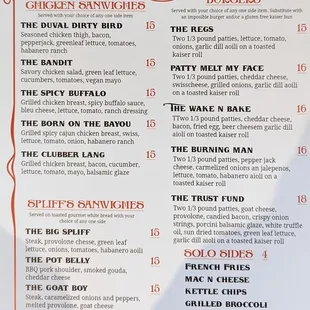 the menu