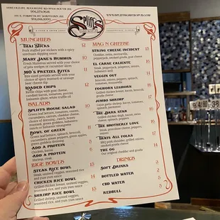 Menu but now you got to go so you can flip over to see the other side