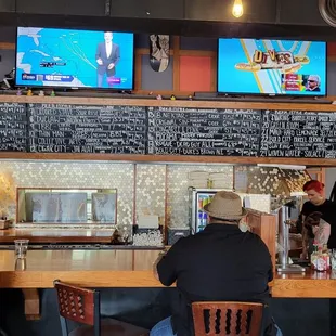 Bar and the beer board