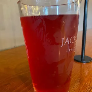 Pink Animation beer - sour and sweet and jalapeño and refreshing