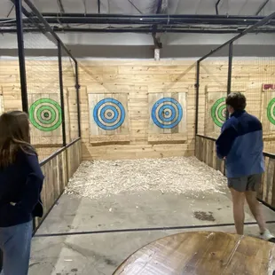 two people in a target room