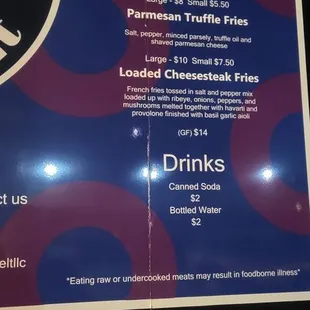 a menu for a burger restaurant