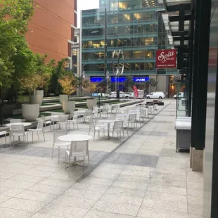 Outdoor seating is plentiful