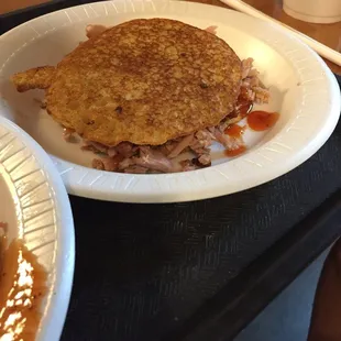 Sliced on corn cakes