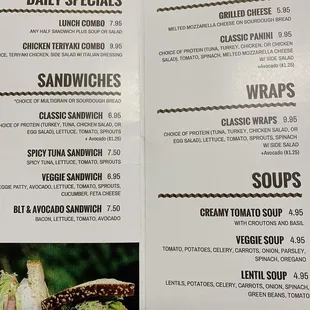 menu