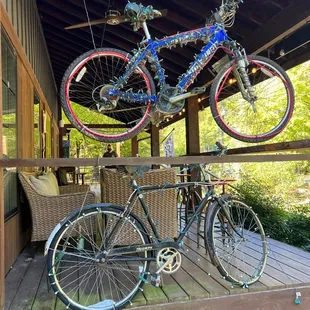Bicycle decor is very cool both inside and out.