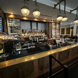 the bar area of a restaurant