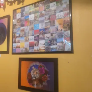 Artwork made with bicycles from different puzzles.