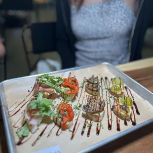 a tray of appetizers