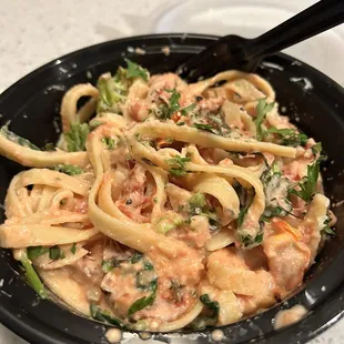 Fettuccine in pink sauce!