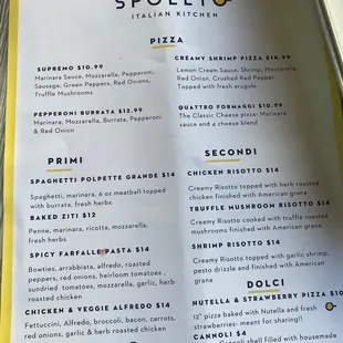 menu