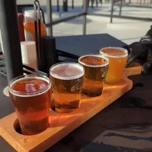 a flight of beers