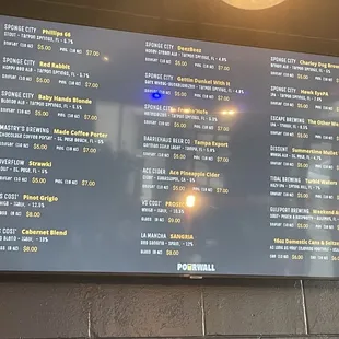 Menu board!