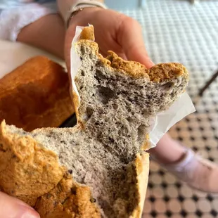 Black sesame sponge cake