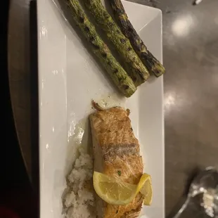 Salmon and Rice with asparagus