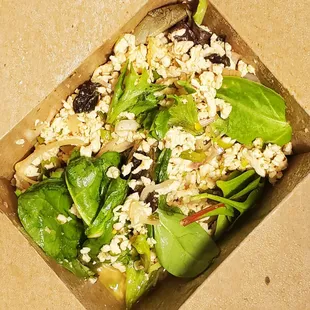 Chicken larb salad- heavy on lime but delicious with generous amounts of meat