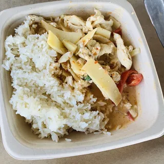 Panang curry over rice