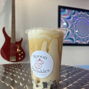 a cup of iced coffee