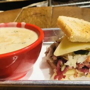 Mushroom soup &amp; 1/2 Goodfellows sandwich.