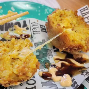 Inside of the Curry Cheese Rice Ball - $3.50