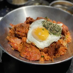 Kimchi Fried Rice + Spicy Pork