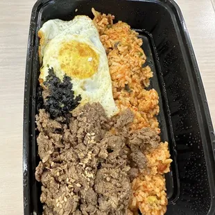 Kimchi fried rice with beef