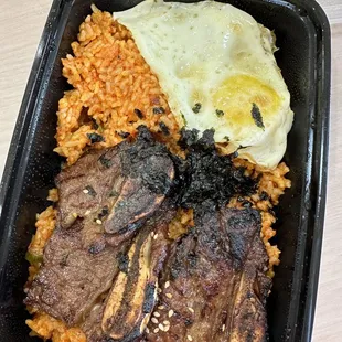 Kimchi fried rice with short rib ($2 extra for this still short ribs)