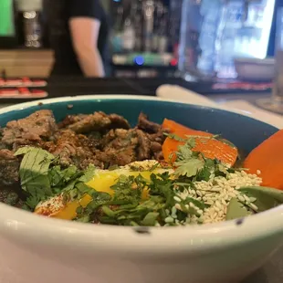 a bowl of food