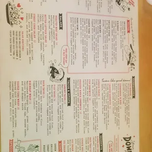 Menu - Food side