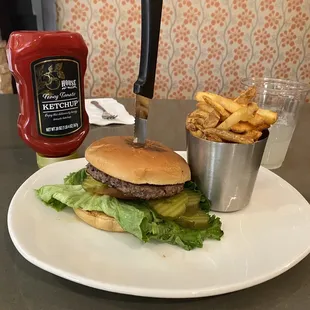 Burger and fries