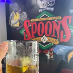 Having a cold one at my favorite place from the good old days.