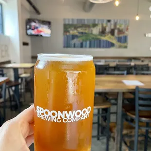 a hand holding a glass of beer