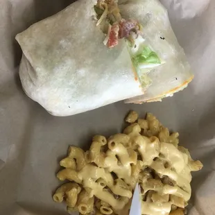Buffalo Chicken Wrap ,Hibiscus Tea,Macaroni and Cheese