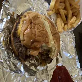 Double cheeseburger and fries!