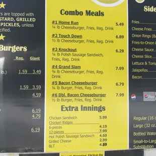 New menu pricing!