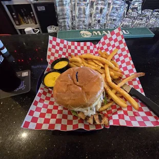 Chicken Sandwich Grilled and fries