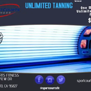 Unlimited tanning for only $18 a month!