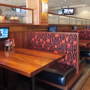 a tv in a restaurant