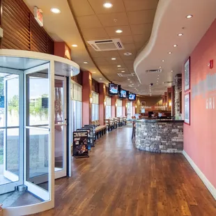 the entrance to the restaurant