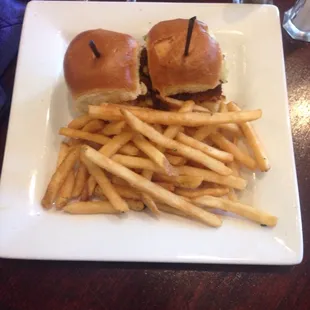 Pulled Pork Sliders with a side of fries!