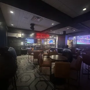 high top seating and social club