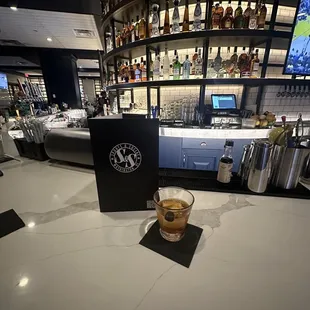 Bar Seating and Cinnamon Smoked Old Fashioned