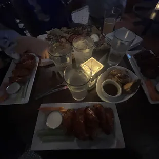 a table full of food