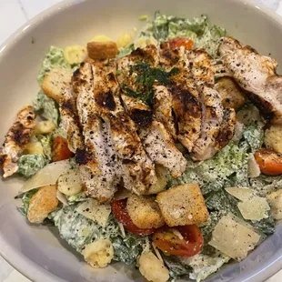 Grilled chicken Caesar salad.