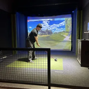 a man playing golf