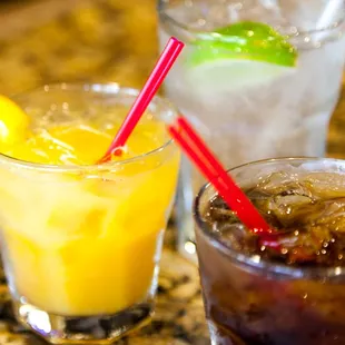 two drinks on a table