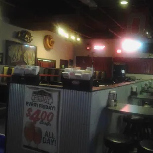 a bar with a sign for $ 40