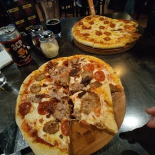 Pepperoni was a little light for only 1 topping. The meat pizza (close) was perfect.