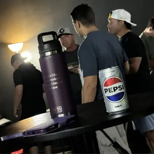 Some dads mingled standing