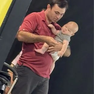 Husband wife team and their wee little one manned the Sports Box.